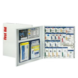 First Aid Only Large 50 Person Metal SmartCompliance First Aid Cabinet With Medication ANSI 2021 Class A+ - 746000