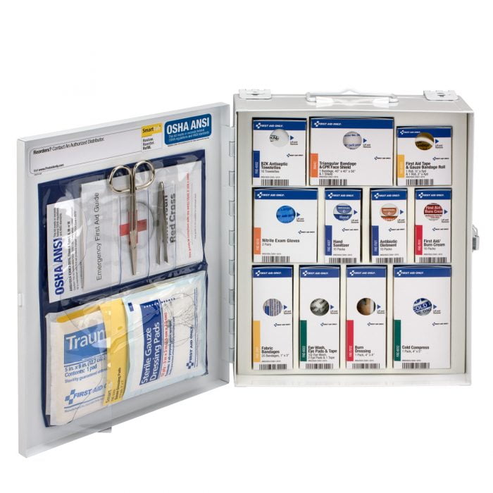 First Aid Only 25 Person Medium Metal SmartCompliance First Aid Cabinet Without Medications ANSI 2021 Class A+ - 90578-021 - Image 2
