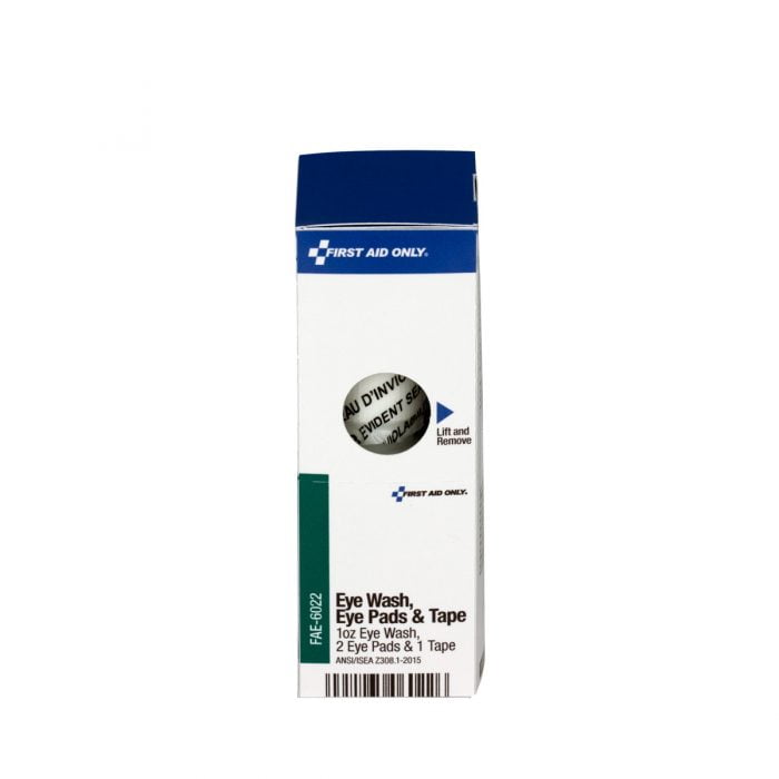 First Aid Only SmartCompliance Refill Eyewash, 1 oz., 2 Eye pads, 1/2" x 5 yard  First Aid Tape Per Box - Image 2