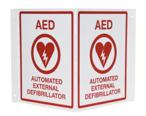 Metal AED Projection Style Wall Sign