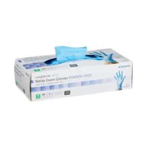 McKesson Exam Glove Confiderm® 4.5C Medium NonSterile Nitrile Standard Cuff Length Textured Fingertips Blue Chemo Tested BX/100 - 921603