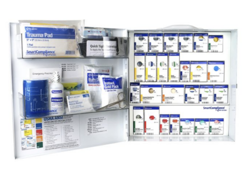 First Aid Only Large Metal SmartCompliance ANSI B First Aid Cabinet With Medications For General Business - 91376