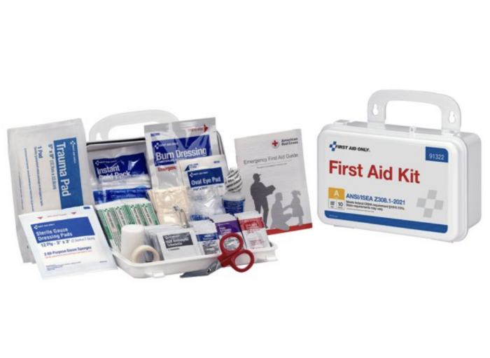 First Aid Only 10 Person ANSI 2021 Class A, Plastic First Aid Kit -  91322