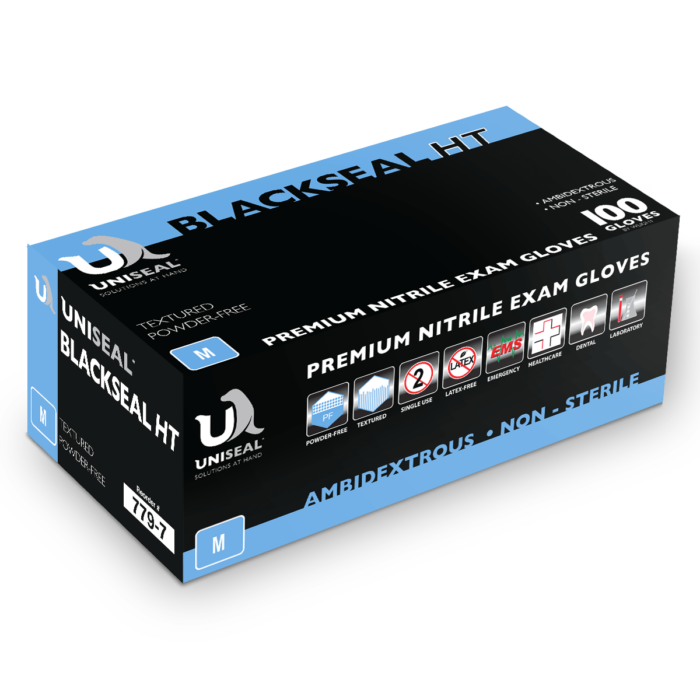 Uniseal® Nitrile Exam Gloves – BlackSeal HT Powder-Free